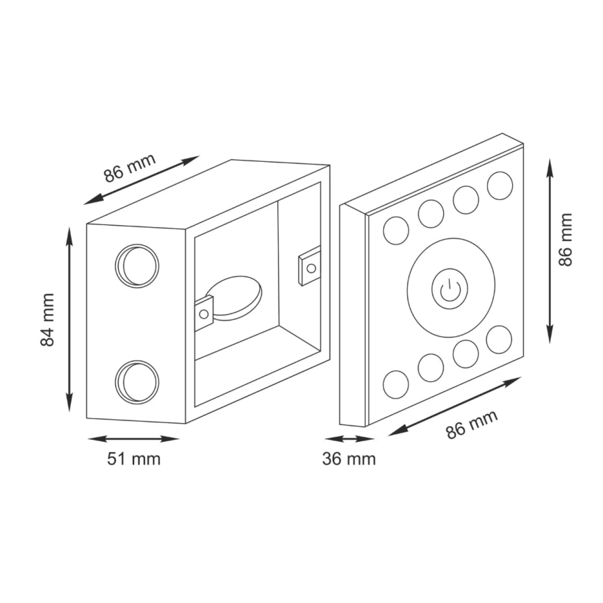 Interruttore touch con dimmer per strisce led unicolor 12-24V 4 canali