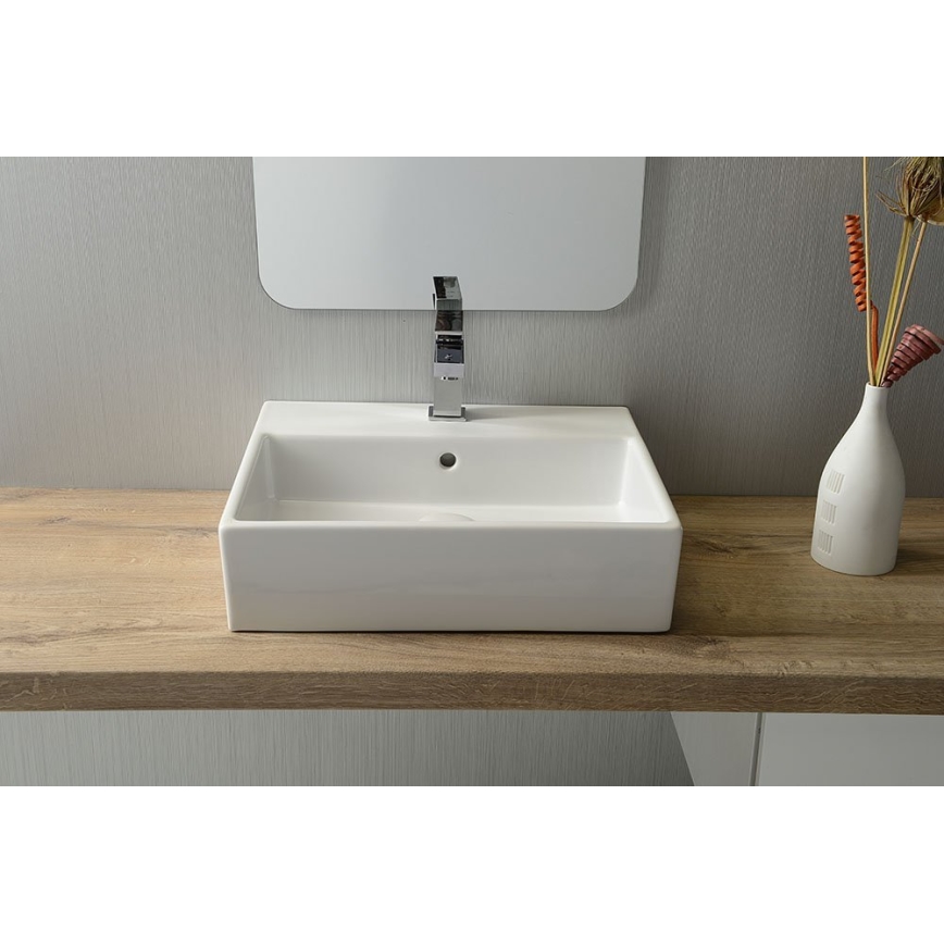 Isvea - Aufsatzwaschbecken PURITY 60x42 cm Keramik/weiß