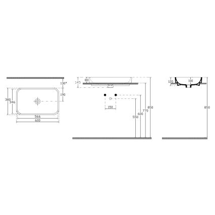 Isvea - Lavabo à poser AQUA 60x38 cm céramique/blanc