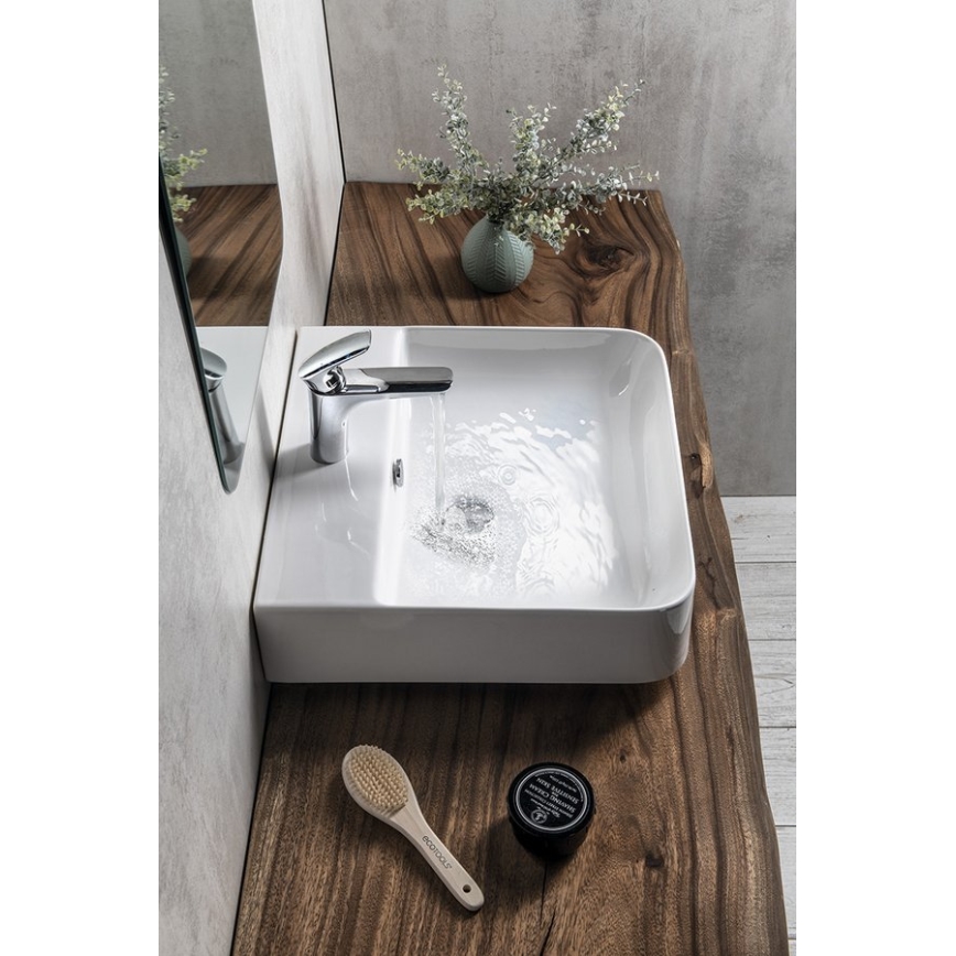 Isvea - Lavabo da appoggio/a parete SOTT AQUA 50x50 cm ceramica/bianco