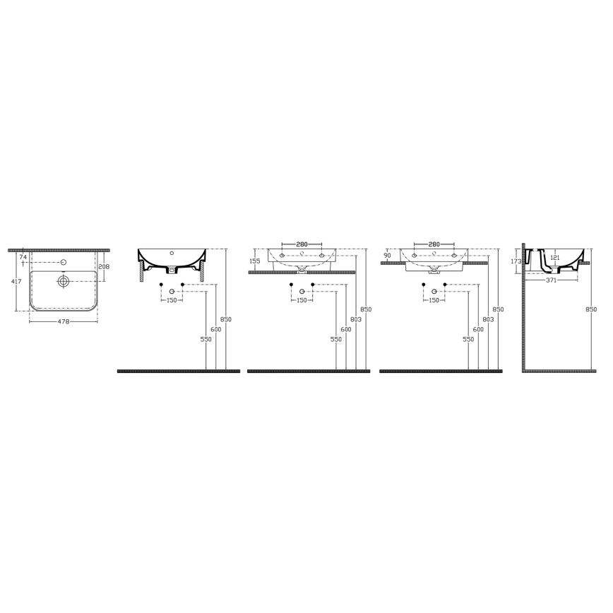 Isvea - Lavabo da appoggio SOTT AQUA 48x42 cm ceramica/bianco