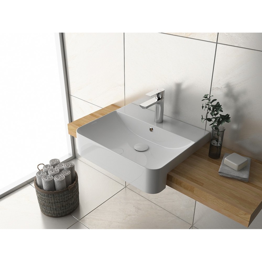 Isvea - Lavabo semiincasso SOTT AQUA 59x49 cm ceramica/bianco