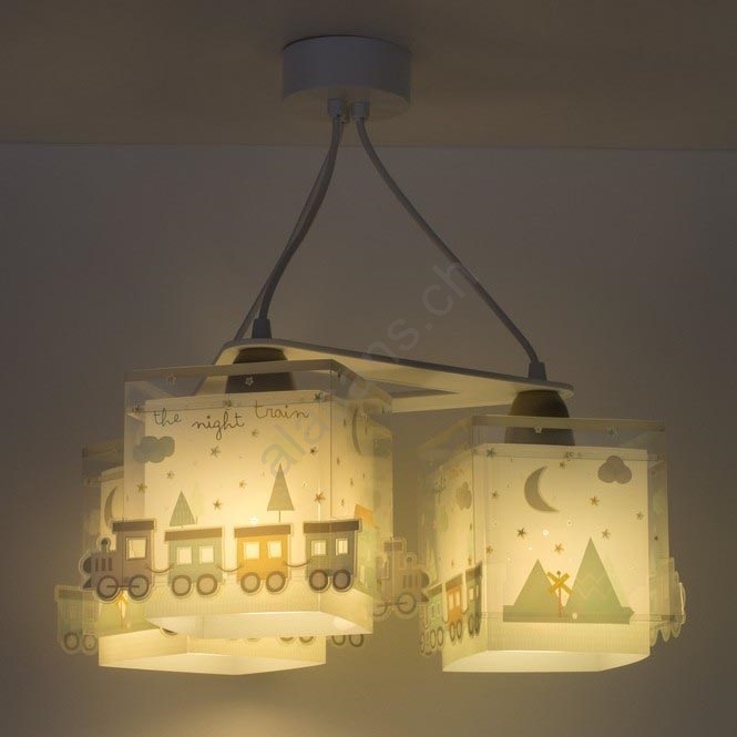 Lampada Da Soffitto Per Bambini Dalber - The Night Train Treno Multicolore, Con Doppia Cappa