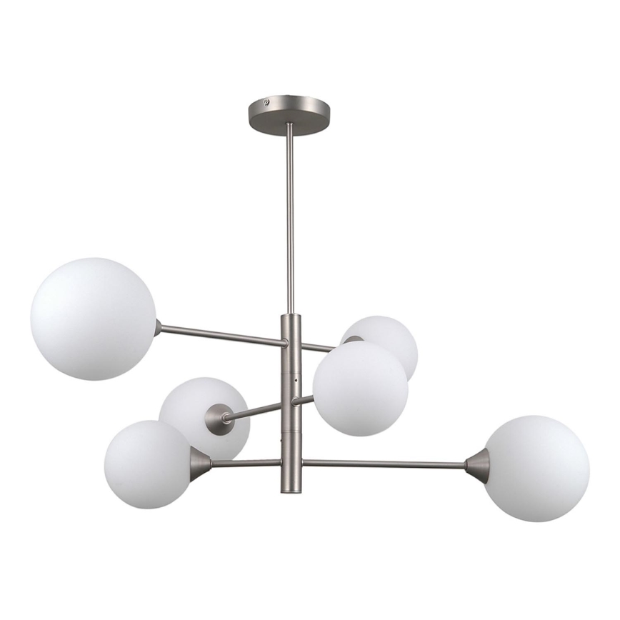 ITALUX - Deckenleuchte EVORA mit Stange 6xG9/5W/230V Nickel