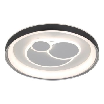 ITALUX - dimmbare LED-Deckenleuchte FLORINA LED/46W/230V 3000/4000/6500K Ø 49 cm schwarz + Fernbedienung