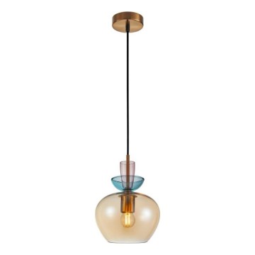 ITALUX - Lampadario a cavo FANDA 1xE27/40W/230V dorato/beige fumé
