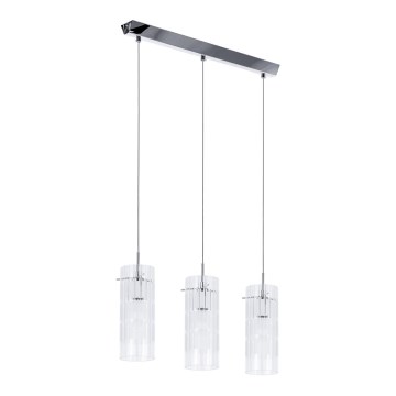 ITALUX - Lampadario a sospensione con filo MAX 3xE27/60W/230V cromo lucido/limpido