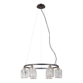 ITALUX - Lampadario sospeso a cavo SIMONA 6xE14/40W/230V nero/oro
