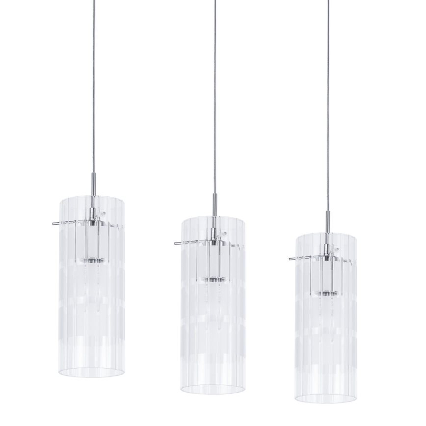ITALUX - Suspension filaire MAX 3xE27/60W/230V chrome brillant/transparent