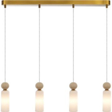 ITALUX - Pendelleuchte an Kabel SANTOS 4xG9/40W/230V goldfarben
