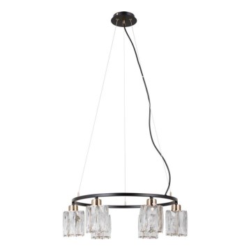 ITALUX - Pendelleuchte SIMONA 6xE14/40W/230V schwarz/gold