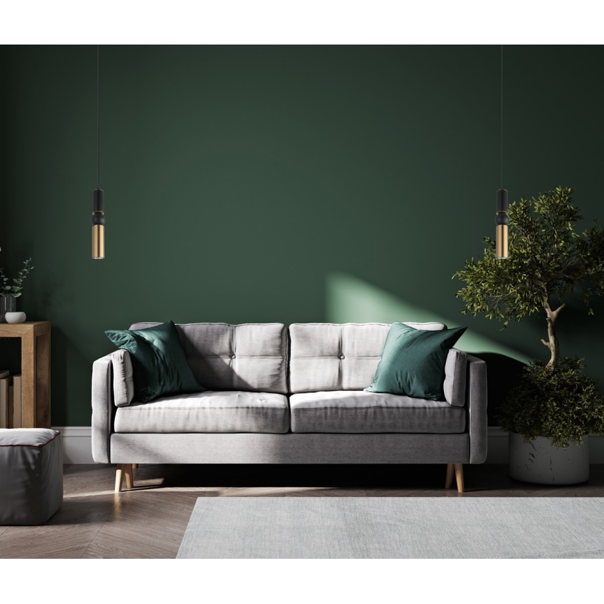 ITALUX - Hängeleuchte an Schnur ISIDORA 1xGU10/25W/230V schwarz/Bronze