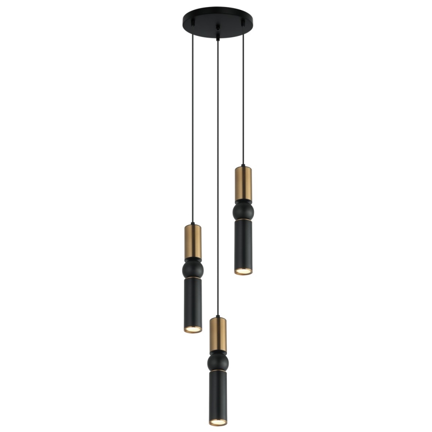 ITALUX - Suspension filaire ISIDORA 3xGU10/25W/230V noir/bronze