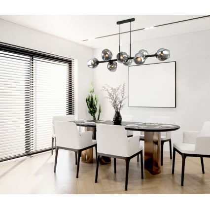 ITALUX - Hängeleuchte an Schnur BORGO 8xE27/40W/230V schwarz
