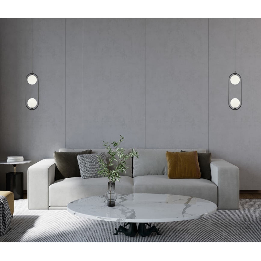 ITALUX - Lampadario a sospensione con filo LUPUS 2xG9/25W/230V nero