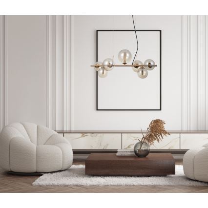 ITALUX - Lampadario a sospensione CANELLO 7xG9/5W/230V ottone