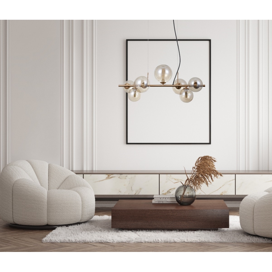 ITALUX - Lampadario a sospensione CANELLO 7xG9/5W/230V ottone