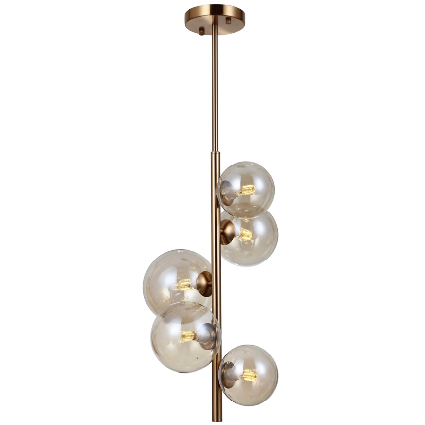 ITALUX - Lampadario a barra CANELLO 5xG9/5W/230V ottone