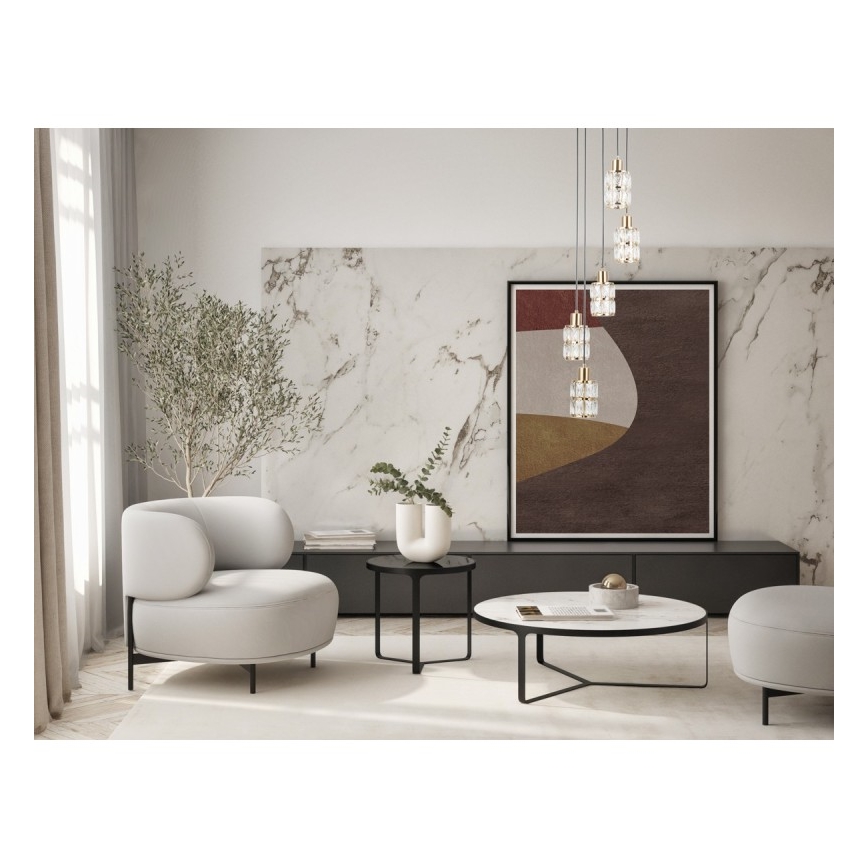 ITALUX - Seil-Pendelleuchte ALMA 5xE27/40W/230V goldfarben