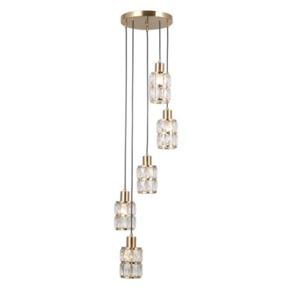 ITALUX - Lampadario sospeso con cavo ALMA 5xE27/40W/230V oro