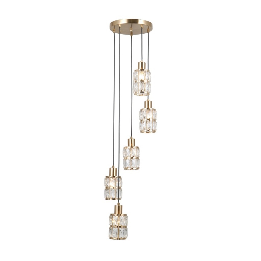 ITALUX - Lampadario sospeso con cavo ALMA 5xE27/40W/230V oro