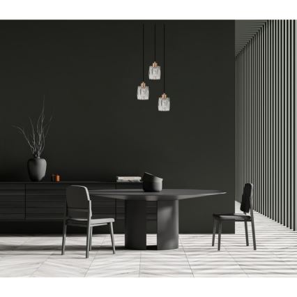 ITALUX - Lampadario a sospensione TORNO con cavo 3xE14/40W/230V nero/oro