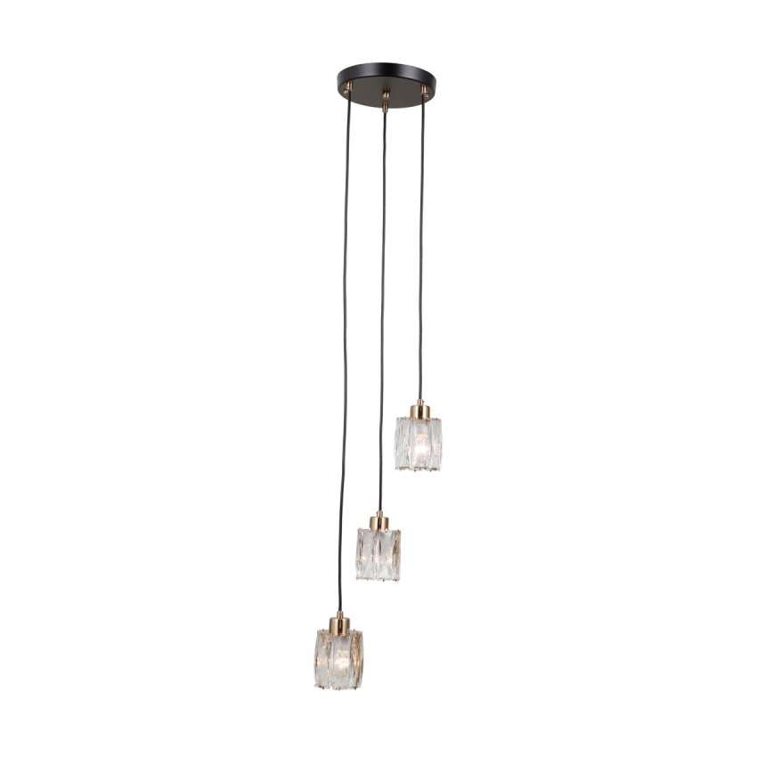 ITALUX - Pendelleuchte mit Kabelaufhängung TORNO 3xE14/40W/230V schwarz/gold