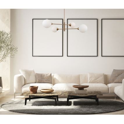 ITALUX - Lampadario a barra EVORA 4xG9/5W/230V ottone