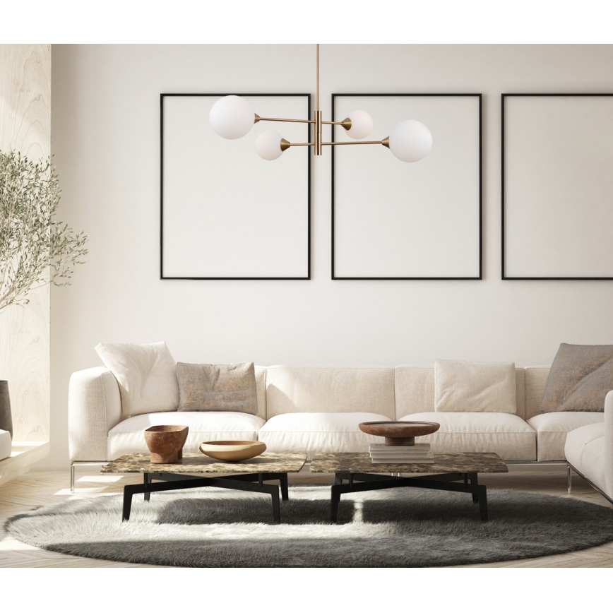 ITALUX - Lampadario a barra EVORA 4xG9/5W/230V ottone
