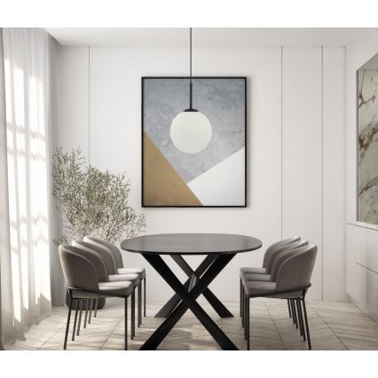 ITALUX - Lampadario a sospensione DEORE 1xE27/40W/230V diam. 25 cm nero