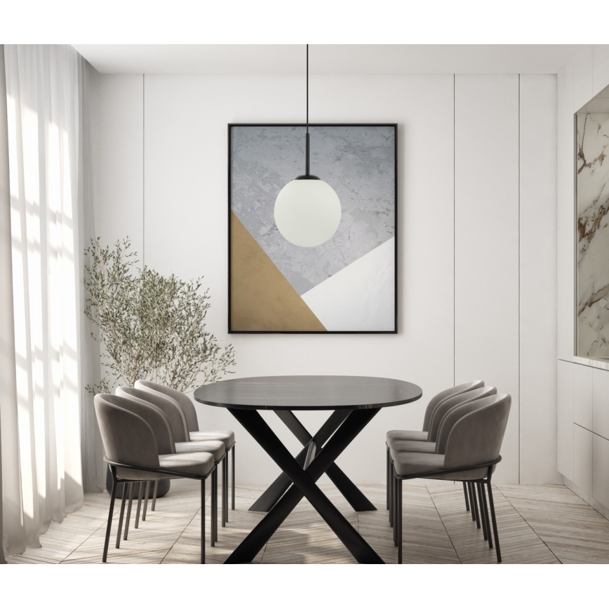 ITALUX - Lampadario a sospensione DEORE 1xE27/40W/230V diam. 25 cm nero