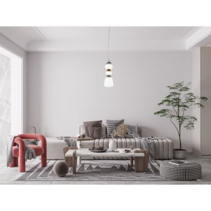 ITALUX - Lampadario a cavo EVANS LED/15W/230V 3000K oro/blu