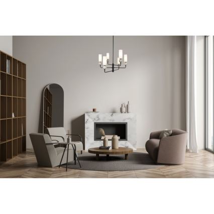 ITALUX - Suspension sur tige SANTOS 6xG9/40W/230V noire