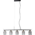 ITALUX - Suspension à câble SIMONA 5xE14/40W/230V noir/or