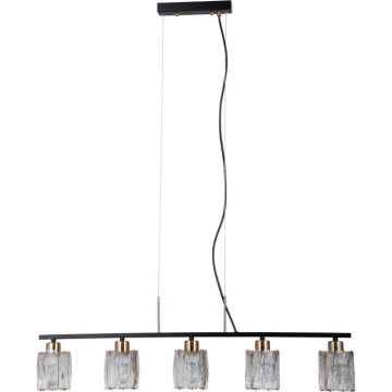 ITALUX - Suspension à câble SIMONA 5xE14/40W/230V noir/or