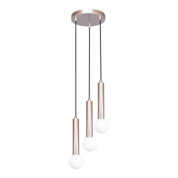 ITALUX - Suspension sur câble FILANO 3xG9/5W/230V or rose