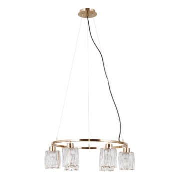 ITALUX - Suspension sur câble SIMONA 6xE14/40W/230V dorée