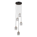 ITALUX - Suspension sur câble TORNO 5xE14/40W/230V noir/doré