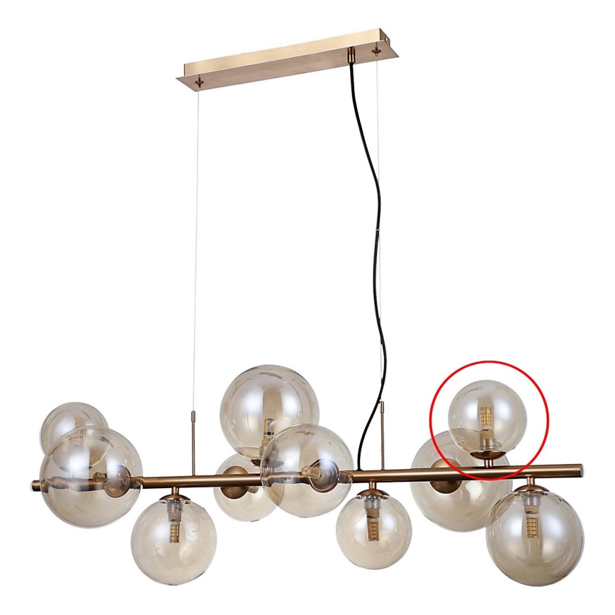 ITALUX - Vetro di ricambio per lampadario e applique CANELLO G9 diametro 11 cm marrone