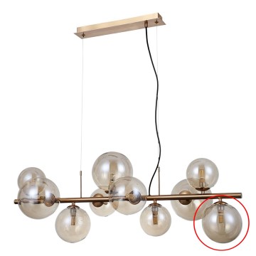 ITALUX - Vetro di ricambio per lampadario e applique CANELLO G9 diametro 15 cm marrone