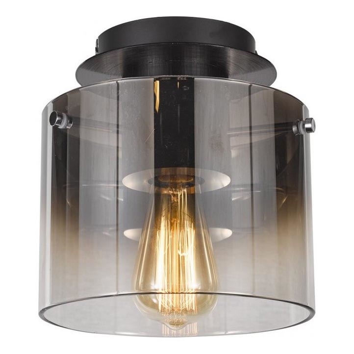 ITALUX - Vetro di ricambio per lampadario, lampada da terra e plafoniera JAVIER E27 grigio