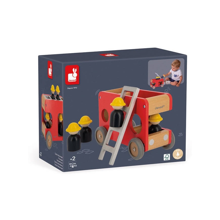 Janod - Camion dei pompieri in legno BOLID