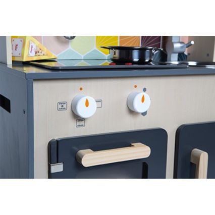 Janod - Cucina in legno con piano cottura a LED MOZAIC