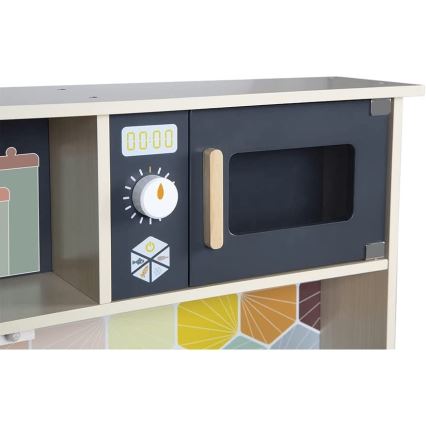 Janod - Cucina in legno con piano cottura a LED MOZAIC