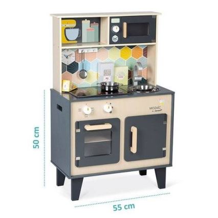 Janod - Cucina in legno con piano cottura a LED MOZAIC