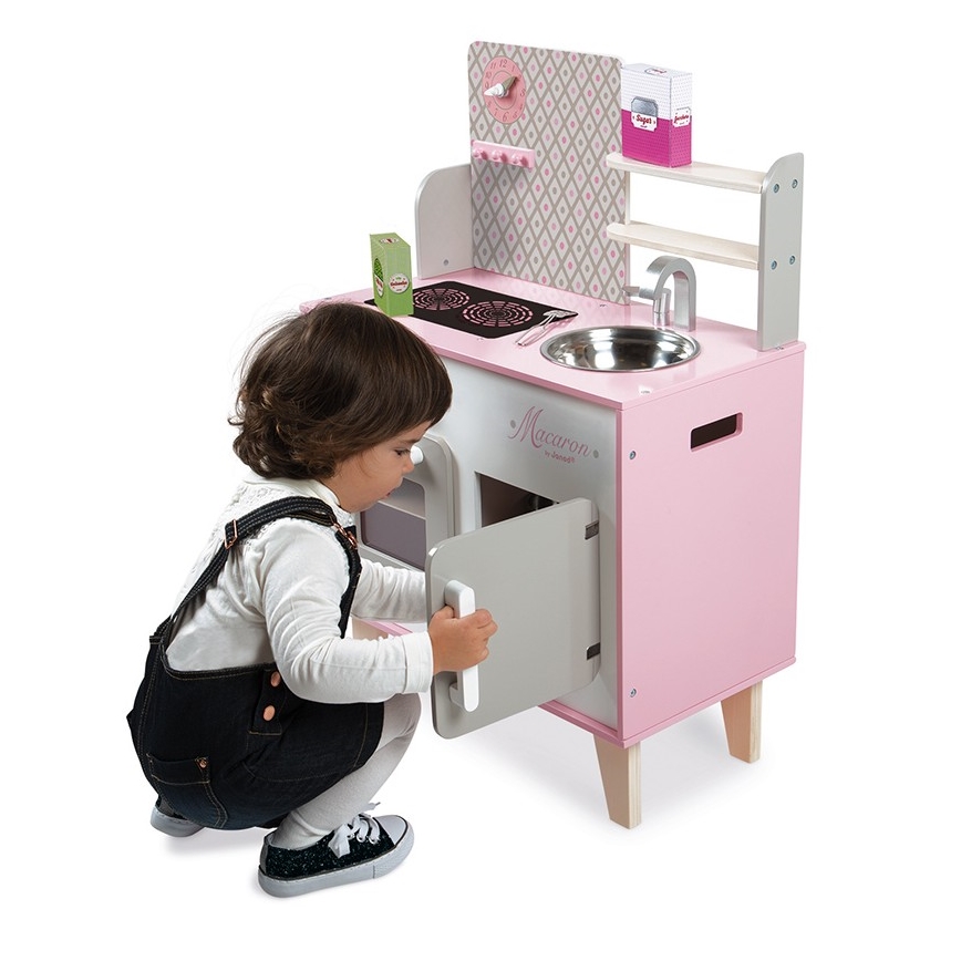 Janod - Cucina in legno MACARON rosa