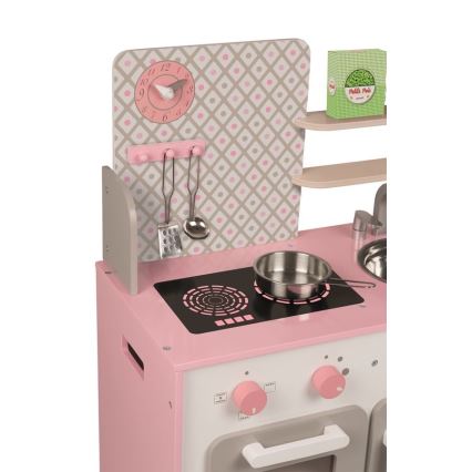 Janod - Cucina in legno MACARON rosa