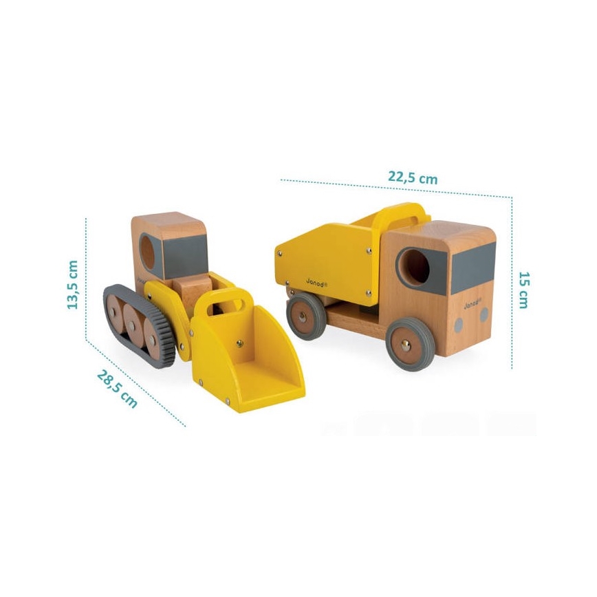 Janod - Escavatore e camion in legno BOLID