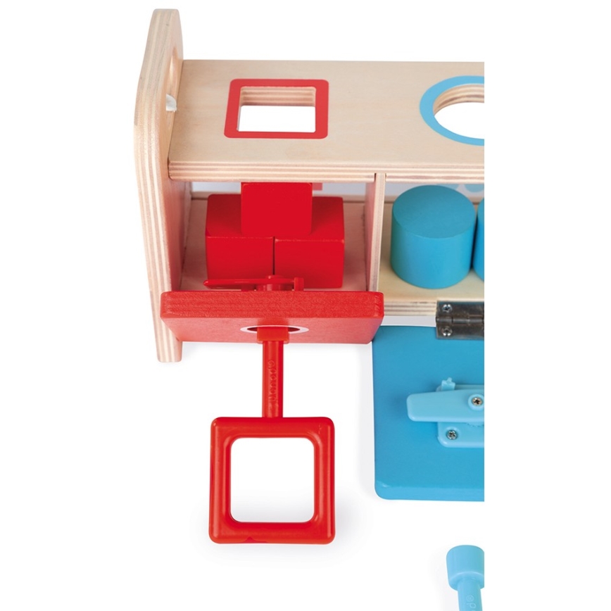 Janod - Giocattolo interattivo in legno MONTESSORI 10 pz.