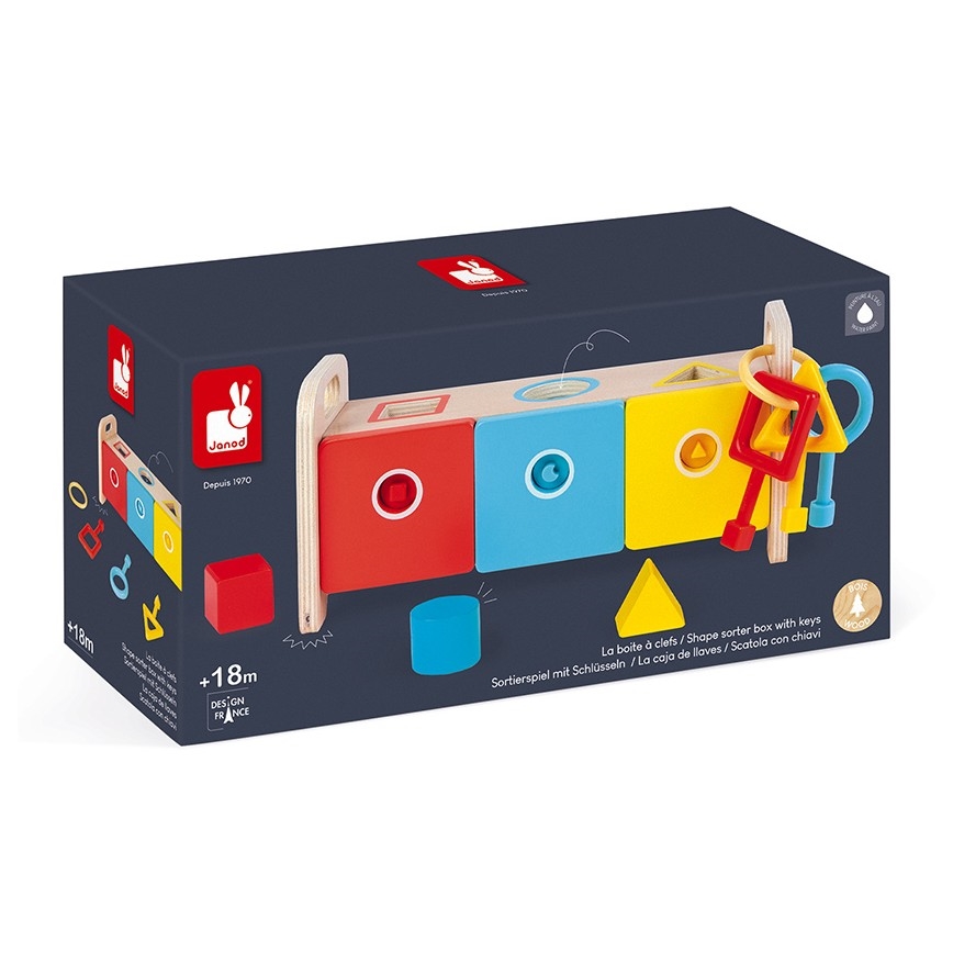 Janod - Giocattolo interattivo in legno MONTESSORI 10 pz.